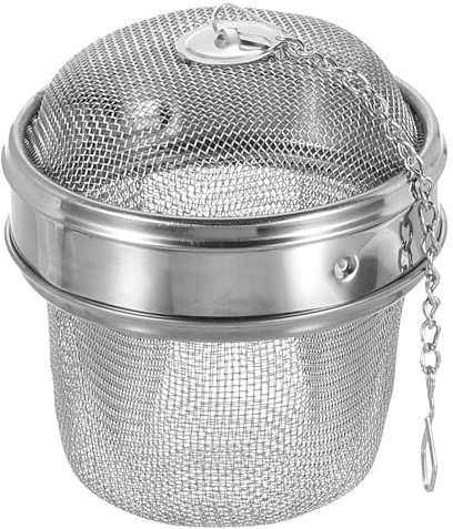 sourcing map Tea Infuser Filter, Stainless Steel Tea Strainer, Loose Tea Steeper, Tea Ball with Chain for Loose Leaf Tea, Small Size