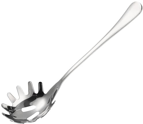 Stainless Steel Pasta Spoon, Spaghetti Spoons Server, Spaghetti Fork with Ergonomic Handle, Noodle Utensil for Kitchen, 9. 4inch