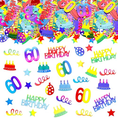 GoldRock Glitzer Konfetti 60 Geburtstag Deko Groß 1,4-5cm,100 × Streudeko 60 Geburtstage,Deko 60 Geburtstag Frau Mann,Tischdeko 60. Geburtstage,Dekoration 60er Geburtstags,Geburtstagsdeko 60 Konfetti