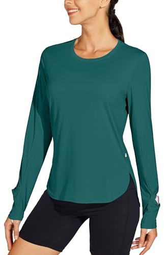 WILLIT Maglietta sportiva da donna, Camicia da corsa, Camicia solare, UPF 50, a maniche lunghe, da trekking, leggera, ad asciugatura rapida, protezione UV per attività all'aperto, yoga, top, rashguard