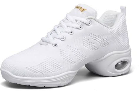 Hixingo Scarpe da Ballo Sportive Donna Fitness Ginnastica Sneakers Scarpe da Running Casual Traspirante Antiscivolo Jazz Moderno Tessitura Volante Classiche Scarpe Danza Sneakers