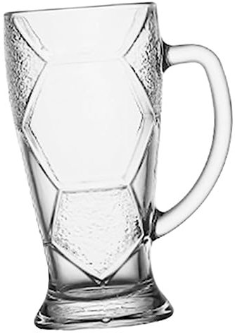 PartyKindom Großer Bierkrug Für Fußballfans Transparenter Glasbecher Mit Henkel Für Veranstaltungen Und Partys Einfach Zu Reinigen Und Robust