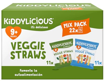 Kiddylicious Veggie Straws Paquet Assortiment | Délicieux Encas pour Bébés | Convient aux Enfants de 9 Mois et Plus | 22 Sachets de 12g | 264g