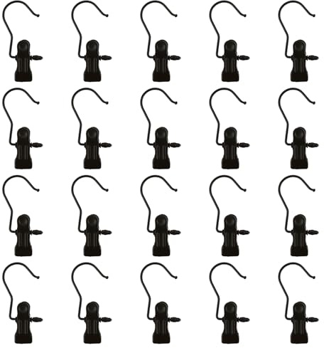 Wäscheklammern Schwarz,Clips Für Kleidung,Handtuchklammern,Wäscheklammern Edelstahl,Hemd Klammer,360° Drehbar Stiefelklammern Stiefel Aufhänger Metall Klammern Für Hosen Schuhe Handtuch,20 Stück