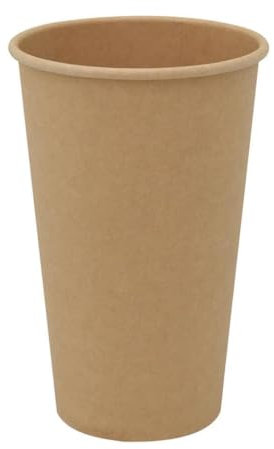 Gecheer Tazas de café de Papel 1000 uds 16oz 400ml marrón,Desechables Vasos Cartón Vasos Desechables Catering para Bebidas Calientes o Frías, Oficina y Hoga