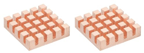 PATIKIL Copper Heatsink 20x20x5mm, 2 Pcs Heat Sink Cooler Radiator for Raspberry Pi Chip CPU Power Transistor FET IC Power Amplifier