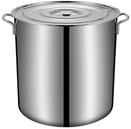 Genérico Olla sopera de Acero Inoxidable de 45 l con Tapa: Olla sopera Profunda para Uso Comercial y doméstico, Ideal para cocinas de Gas y de inducción. Acero Inoxidable 201 Duradero, Ideal para COC