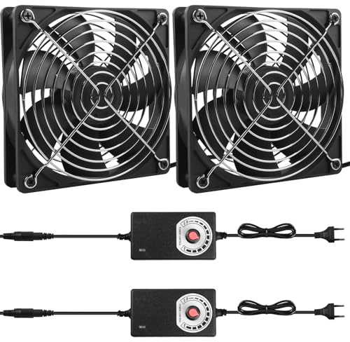 2 pièces de ventilateurs de boîtier de 120 mm : ventilateur PC 12V avec contrôle de vitesse, ventilateur 220V CA à double roulement à billes, ventilateur axial, ventilateur silencieux pour PC