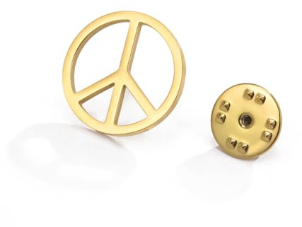 Dreamtimes Friedenssymbol-Anstecknadel für Frauen und Männer, Edelstahl-Reversnadel, Vintage-Idee für Hippie-, Punk- und Grunge-Mode, Valentinstagsgeschenk