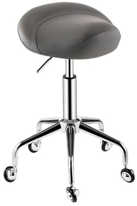 FXLUHAY Taburete de Silla de Montar con Altura Ajustable, Barra de Masaje con Ruedas, Silla de Oficina giratoria de 360 ​​Grados for salón de SPA con Asiento Acolchado Ancho y Grueso.