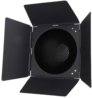 Greensen Modificatore di Luce Barn Door, 4 Pannelli Oscuranti Regolabili Griglia a Nido D'Ape 60° 5 Filtri Colore Magnetici con Attacco, per Illuminazione Fotografica Professionale