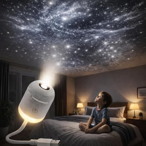 Galaxy Projector,2-in-1 Starry Sky Projector & Night Light,Adjustable LED Space Galaxy Lamp,Milky Way Mood Lighting,Delivers a Wide-Coverage Galaxy Projection for an Immersive Starry Effect (6Pcs)