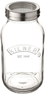 Kilner - Puderzuckerstreuer, Kakaostreuer, Mehlstreuer, Streuer - Glas - 1 Liter