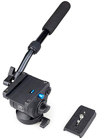 H60 Video Head, Tripod Fluid Drag Pan Tilt Head with 1/4 and 3/8 inches Screws Sliding Plate Panoramic Hydraulic Tripod Head for DSLR Camera Camcorders Shooting Filming