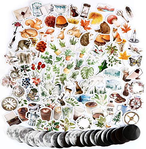 274 Pcs Scrapbooking Sticker Aufkleber Herbst in Verschiedene Muster Vintage Scrapbooking Sticker Notizsticker Set für Umschlag Kalender Handbuch Notizbuch Tagebuch Fotoalbum DIY Deko