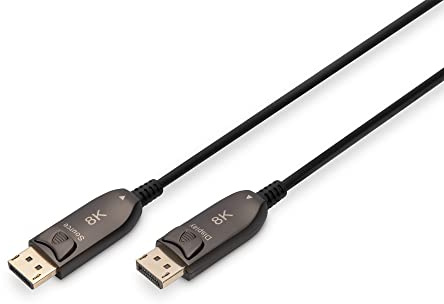 Digitus DisplayPort AOC Hybrid fibre optic cable - Displayport 1.4-8k/60Hz - UHD-II - gold plated contacts - 30m - black