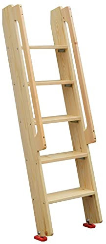 Bunk Bed Ladder Twin Bed Replacement Hook Ladder, 44cm Wide Wooden Bunk Bed Ladders with Handrail and Nonslip Pad, for Home/RV/Loft/Travel Trailer/Library