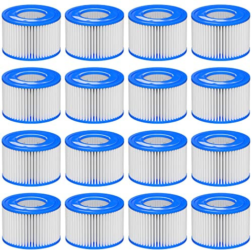 Macaberry Lot de 16 filtres de Rechange pour Jacuzzi Bestway, Lay-Z-Spa, Coleman SaluSpa 90352E 58323, Jacuzzi Gonflable, Pompe de Piscine