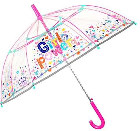 Girl Power Regenschirm für Kleine Mädchen 4 5 6 Jahre - Kinder Kinderregenschirm Pink Automatik met Reflektierenden Details - Rosa Sturmsicher Kinderschirm Schirm - Durchmesser 74 cm (Girl Power)
