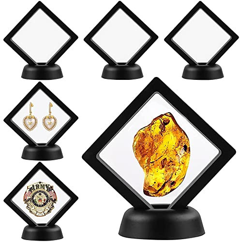 HAOBIN 6 StüCk Halter Floating Frame Display Holder MüNz Display Box Schweberahmen Displayrahmen MüNzrahmen MüNzenstäNder PräSentationsstäNder Mit Basis FüR Display Ring AnhäNger Armband Schmuck (6)
