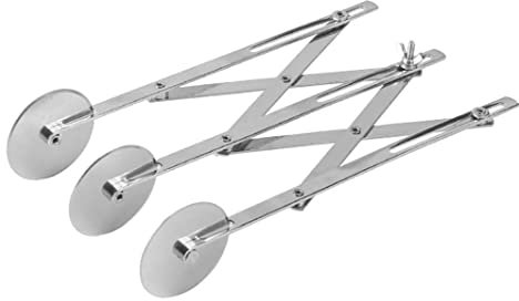 Noodle Knife Roller with Comfort Handle Premium Stainless Steel Manual Spaghetti Pasta Maker Noodle Grid Roller Dough Cutter, Kitchen Tools (Stainless Steel, 3-piece Noodle Grid Roller)