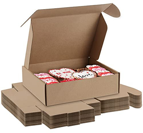 SEUNMUK 30 Pack Cardboard Shipping Boxes, 23 x 16 x 6 cm Corrugated Cardboard Boxes Brown Packaging Mailing Boxes for Shipping, Storage and Decoration