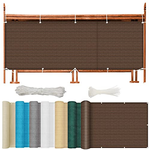 NINGBAI Pantalla para Balcón Jardín Protección 100 x 500 cm Protección Visual Valla, Toldo Lateral Cubierta de Balcón Resistente al Viento Ocultación para Jardín Terraza, Marrón