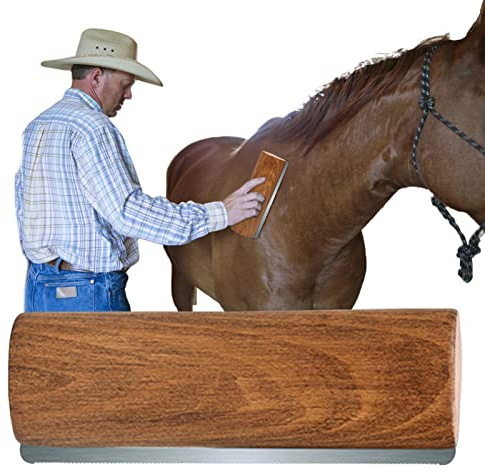 Rianpesn Spazzole per Cavalli per toelettatura - Spazzola per Cavalli con Denti in Acciaio Inossidabile con Manico in Legno - Spazzola ergonomica per Lo Sposo in Legno, toelettatore per Animali