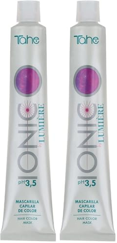 Tahe Ionic Lumière Mascarilla con Color de pH de 3,5 Ácido, sin Parabenos, altamente nutriente e hidratante, Violeta Rojo, 100 ml (Paquete de 2)