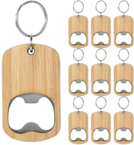 OATIPHO Schlüsselanhänger-Flaschenöffner Aus Robustem Holz 9.80X4.00X1.00Cm Kompakt Tragbar Für Bar Küche Party Soda Getränke Bieröffner Kreatives Geschenk Set 10 Stück