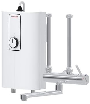 STIEBEL ELTRON elektronischer Kompakt-Durchlauferhitzer DCE 11/13 H + MEKD Armatur für die Küche, Made in Germany, Festanschluss 400 V, solargeeignet, Übertischmontage, VDE geprüft, 205967