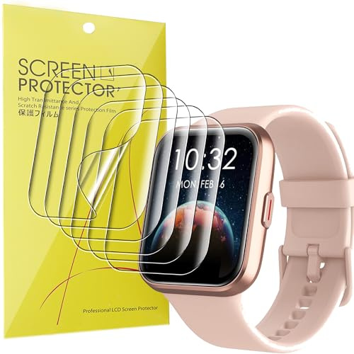 Lamshaw 6 Piezas Protector de Pantalla para Tensky Smartwatch ID208 Plus-1,8,Resistente a los Arañazos, HD Transparente, Protector de pantalla TPU Flexible de Cobertura Total (TPU-6-piezas)