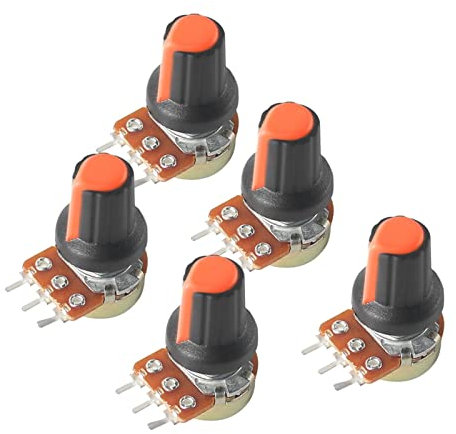 5 Set WH148 Linear Potentiometer 1M 1K 2K 5K 10K 20K 50K 100K 250K mit Orange AG2 Knob Cap Potentiometer Kit 15mm 3pin (Size : 50K Ohm)