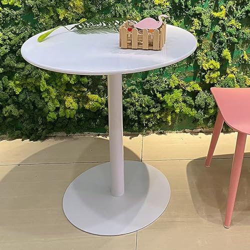 Runder Stehtisch Couchtisch für den Außen - oder Innenbereich, Metall-Cocktail-Bistrotisch Küche Frühstück Esstisch weißer Akzenttisch für Wohnzimmer Büro (Size : 60x60x72cm)