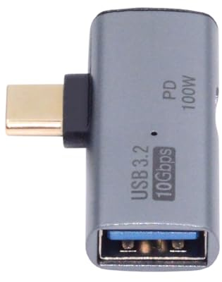 xiwai Adattatore di alimentazione 2-in-1 da USB-C Type-C a USB 3.0 femmina con porta di ricarica da 100 W Convertitore OTG da 10 Gbps per computer portatile, tablet, telefono