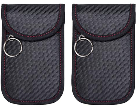 Floatdream 2 Stücke Schutz Keyless Hülle, Autoschlüssel Schutz Keyless, Signalblockierungstasche, für Keyless Schlüssel(Schwarz)