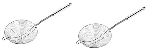 Alipis 2stücke Edelstahl Colander Skimmer Mit Griff Drahtgeflecht Sieb Für Hot Pot Frittieren Pasta Und Gemüse Hochtemperaturbeständig Und Leicht Zu Reinigen
