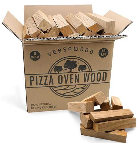 Pizza Oven Wood - Kiln-Dried Oak Wood for Pizza Ovens, 6-Inch Barkless Logs, Ideal for Ooni, Gozney, Solo Stove, and Other Wood-Fired Pizza Ovens, Grills, and Smokers - Approx. 12 lbs