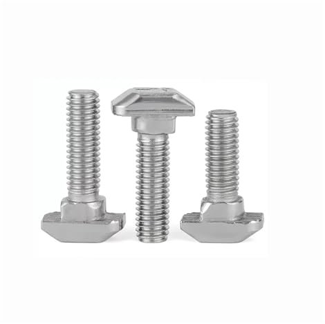 T-förmige Schraube/T-förmiger Bolzen aus Edelstahl 304 M6M8 (Color : Silver, Size : 10pcs M6X20)