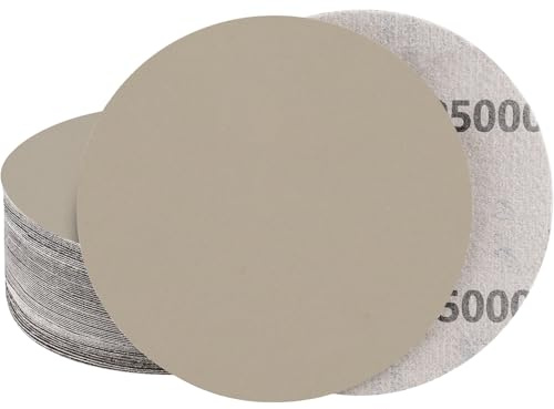 STEBRUAM 30Pcs 150mm Sanding Discs 5000 Grit for Dry and Wet Sanding, Compatible with Random Orbital Sander, Woodworking & Automotive Sandpaper