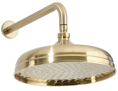 MILANO 300mm Round Rainfall Shower Head Wall Mounted Arm Brass