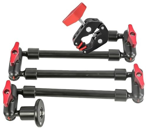 REFLEX CAMERA Metal Articulating 32 Magic Arm with Super Clamp Overhead Camera Mount, 1kg Load Capacity, Boom Arm with 1/4, 3/8 Screws Mounts - Photography, Videography & Streaming - Adjustable