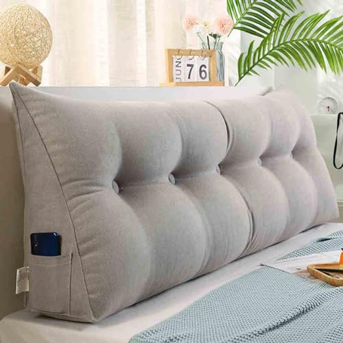 Flauschiges Kopfteilkissen, Keilkissen für Einzel-, Doppel-, Kingsize-Betten, Rückenstütze für Erwachsene, extra große Lendenwirbelstütze für Sofa, A, 60 x 20 x 50 cm