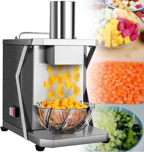 Tagliaverdure elettrico con stampi per cubetti da 6/8/10/12/15 mm Taglia-cipolle elettrico,taglia-cipolle elettrico taglia-frutta e verdura taglia-carote/patate/cipolle per,220V