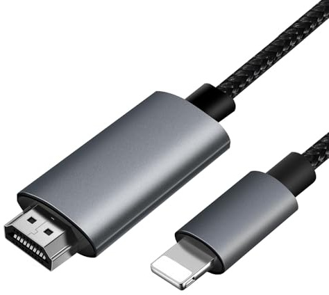 Effdrdfs HDMI-Kabel für iPhone- HDMI-Konverter-Kabel für iPhone, 2 m Telefon/Pad zu TV, kompatibel mit i-Phone 14/12/11,X,8,7,6,5 und i-Pad Geräten, High Definition 1080P @ 60 Hz