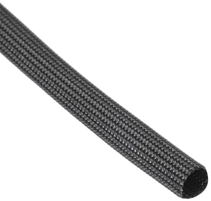 sourcing map Insulation Cable Protector, 16.4Ft-5mm High Temp Fiberglass Sleeve Black