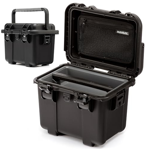 NANUK Trail 10 - Valigia impermeabile ed ecologica per campeggio, pesca, caccia e attività all'aperto (32,8 × 24,6 × 26,2 cm) - Nero