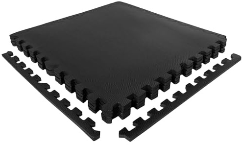 VirtuFit Fitness Puzzlematte - Bodenschutzmatte - Schwarz (12-delig)