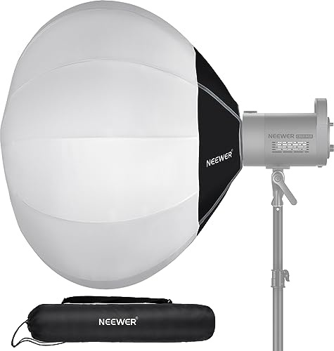 NEEWER Basics Lantern Softbox, 33.5 Quick Release 360° Light Diffuser Bowens Mount Nylon Alloy Soft Box for Continuous Lighting LED Lights, for Studio Photography Video Recording Streaming, NS16L
