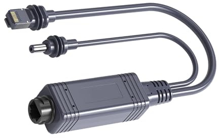 Eujgoov Poe Gigabit Ethernet Splitter per Telecamere di Sicurezza e Telefoni VoIP per Streaming Video in Tempo Reale e Manipolazioni di Dati di Grandi Dimensioni Gigabit Adattatore Poe Combiner